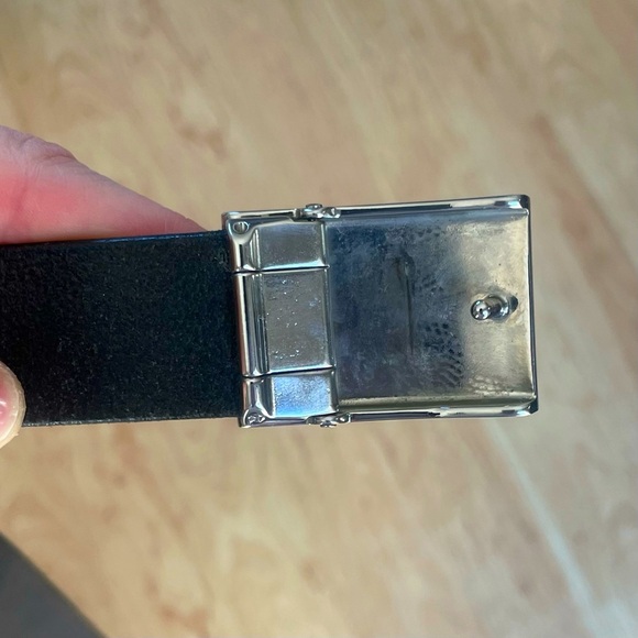 Vintage |Coach| Black Pebbled Leather Belt & Solid Nickel Buckle Men’s Medium - Picture 4 of 7